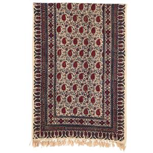 قلمکاری  رومیزی قلمکار ممتاز اصفهان طرح شش بته مدل G143 سایز 150*50 سانتی متر -