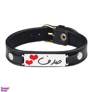 دستبند زنانه گیلواره زراوشان مدل چرم طبیعی اسم صدف کد CLK 343