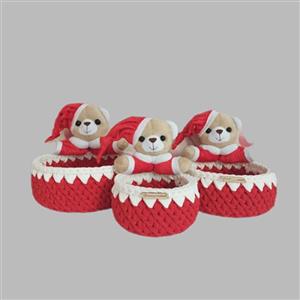 ارگانایزر کودک مدل قلاب بافی عروسکی تریکو طرح خرسی کد 22 مجموعه  3 عددی