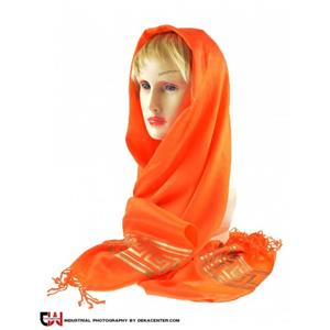 شال زنانه مدل ورساچه نارنجی کد 61 