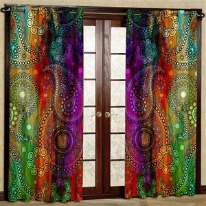 پرده مدل بته جقه مخمل پانچی کد 1244R سایز 140x280 سانتی متر