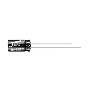 خازن 100 میکروفاراد 16 ولت جی دبلیو کو کد 615 بسته 10 عددی
