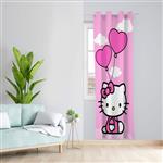 پرده مدل hello kitty مخمل پانچی کد 1949 سایز 140x200 سانتی متر