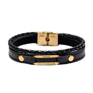 دستبند طلا 18 عیار مردانه لیردا مدل اسم چاوش 