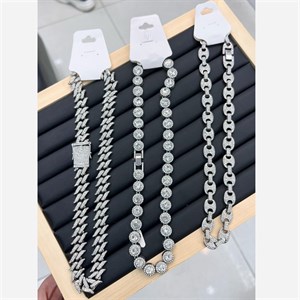 گردنبند مردانه مدل فول نگین کد 04