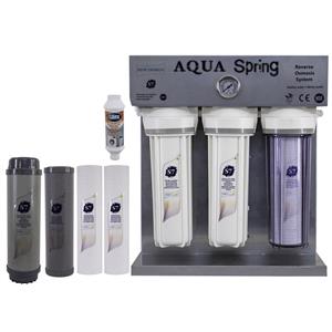 دستگاه تصفیه کننده آب آکوآ اسپرینگ مدل RO-S7-KZ 7300 به همراه فیلتر مجموعه 4 عددی و رسوبگیر گلیتز