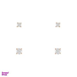 گوشواره زنانه ژوپینگ مدل تک نگین مجموعه دو عددی