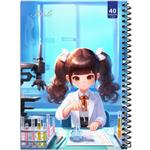 دفتر نقاشی 40 برگ انتشارات بله طرح دختر دانشمند کد A4-K701