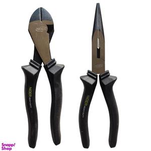 انبر دم باریک و سیم چین  نیدر کد HEAVY DUTY CR-V 08 سایز 8 اینج مجموعه 2 عددی
