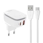 LDNIO CHANGEABLE 20W Wall Charger with USB-C Cable