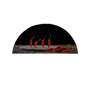 پادری مدل نیم دایره طرح فلفل قرمز کد 8462 سایز 90×45 سانتی متر