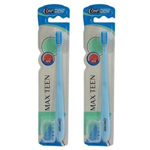 مسواک کانفیدنت مدل ارتودنسی با برس نرم مجموعه 2 عددی -
