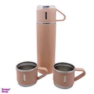 فلاسک مدل 001 گنجایش 0.5 لیتر به همراه لیوان سفری بسته 3 عددی