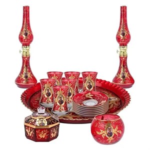سرویس چای خوری 17 پارچه مدل شاه عباسی رویال کد 2