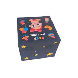 جعبه هدیه چوبی مدل کارتونی طرح نوزاد پسر کد WSB120