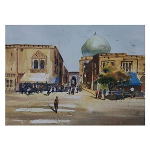 نقاشی آبرنگ طرح بازار کد 103