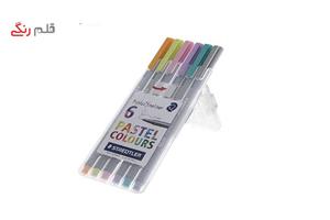 روان نویس 6 رنگ استدلر مدل Triplus Pastel Colours Staedtler Triplus Fineliner Pastel Colours 6 Color Rollerball Pen