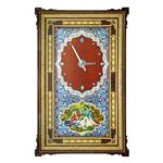 ساعت دیواری خاتم کاری طرح مینیاتور مدل ستونی کد 8050-1