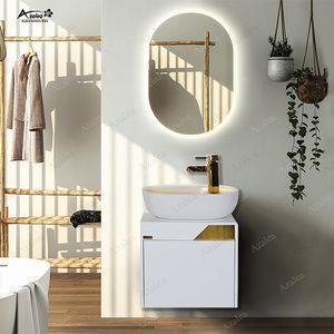 ست کابینت روشویی آزالیا مدل ellipse04 به همراه آینه بک لایت