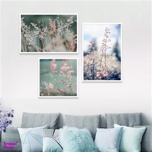 تابلو بکلیت مدل طرح دکوراتیو شکوفه گل W-1051  مجموعه 3 عددی