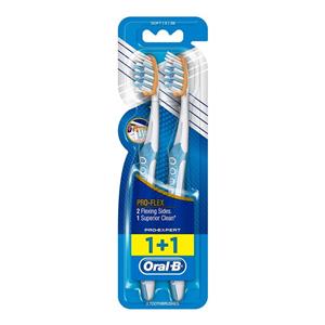 مسواک اورال-بی مدل ProFlex با برس نرم بسته 2 عددی Oral-B ProFlex Soft Toothbrush Pack Of 2