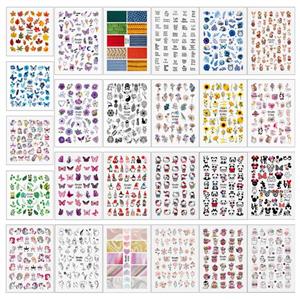 برچسب لنز ناخن مدل فانتزی کیوت کد N007-72 مجموعه 25 عددی