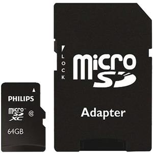 کارت حافظه‌ microSDXCفیلیپس مدل 45B  کلاس 10 استاندارد U3 سرعت 80MBps ظرفیت 64 گیگابایت به همراه آداپتور SD