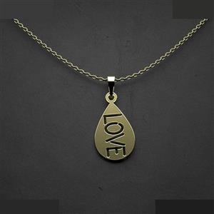 گردنبند طلا 18 عیار زنانه مدوپد مدل love کد JJ2-1-1094