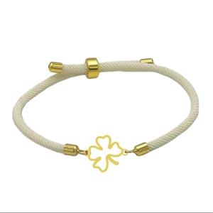 دستبند طلا 18 عیار زنانه مدل  برگ شانس نخی