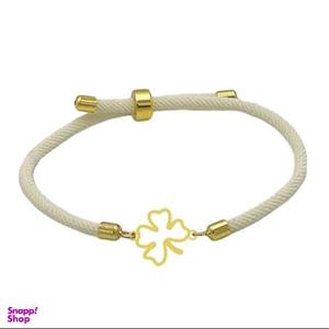 دستبند طلا 18 عیار مدل برگ شانس نخی -