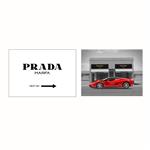 پوستر مدل پرادا - هدیه علاقه‌مندان به مد و اتومبیل مجموعه 2 عددی