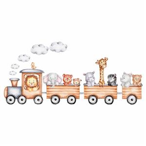 استیکر دیواری کودک راتیانا مدل animals train