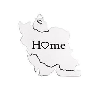 آویز گردنبند گلسو مدل نقشه ایران استیل