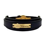 دستبند طلا 18 عیار مردانه لیردا مدل کلمه Nirvana 823
