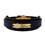 دستبند طلا 18 عیار مردانه لیردا مدل کلمه Relax 823