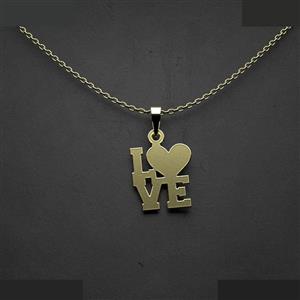 گردنبند طلا 18 عیار زنانه مدوپد مدل love کد JJ2-1-1106