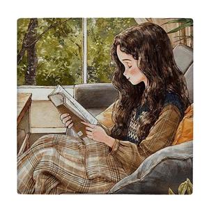 کاشی کارنیلا طرح دختر فانتزی و کتاب مدل لوحی کد klh2549