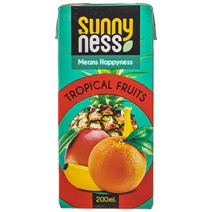 نوشیدنی بدون گاز میوه های استوایی سانی نس حجم 200 میلی لیتر Sunny Ness Tropical Fruits 200ml 