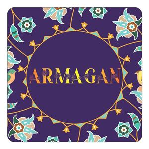 مگنت کاکتی طرح اسم ارمغان armagan مدل گل و بلبل کد mg11577 