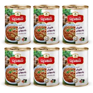 کنسرو خوراک بادمجان شهدین - 370 گرم بسته 6 عددی