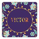 مگنت کاکتی طرح اسم ویکتور victor مدل گل و بلبل کد mg18769