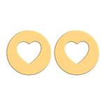 گوشواره طلا 18 عیار زنانه لیردا مدل قلب در دایره کد 3487