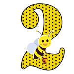 استند رومیزی تولد مدل عدد 2 طرح زنبور کد 1145