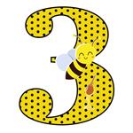 استند رومیزی تولد مدل عدد 3 طرح زنبور کد 1146