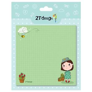 کاغذ یادداشت طوطی دیزاین مدل نوت پد طرح دختر گلی کد NP-03