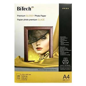 کاغذ چاپ عکس گلاسه بای تک کد 26011401 سایز A4 بسته 20 عددی