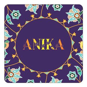 مگنت کاکتی طرح اسم آنیکا anika مدل گل و بلبل کد mg11400