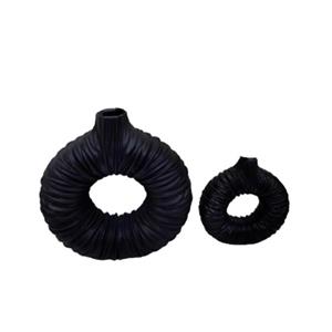 گلدان دکوری مدل دوناتی چروک مدرن مینیمال مجموعه 2 عددی