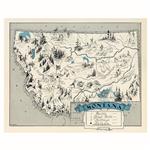 پوستر مدل وینتیج نقشه -نقشه مونتانا