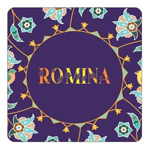 مگنت کاکتی طرح اسم رومینا romina مدل گل و بلبل کد mg17212